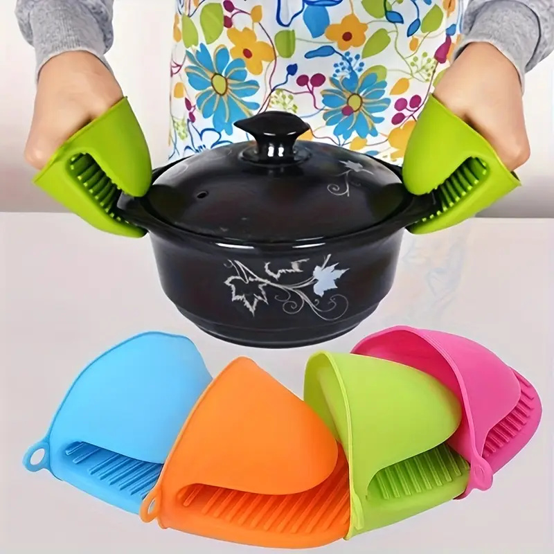 Kitchen Baking Gloves - 2Pcs Silicone Pot Holder Gloves Non-Slip