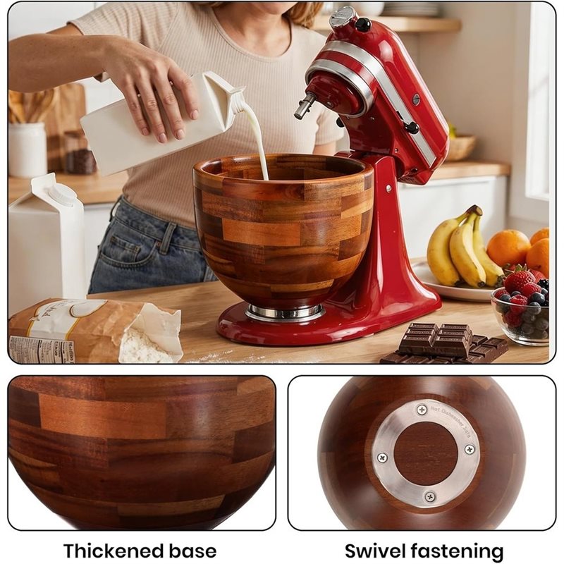 ABGH-Wood Mixing Bowl For Kitc - огляд і ціна Kitchenaid Baking Bowl