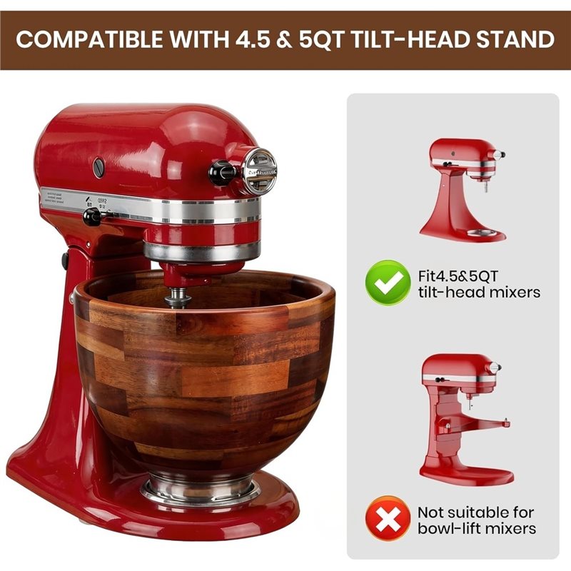AB41-Wood Mixing Bowl For Kitc - огляд і ціна Kitchenaid Baking Bowl